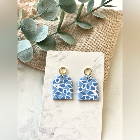 Polymer Clay Gold Post Earrings - Picture 3 of 4